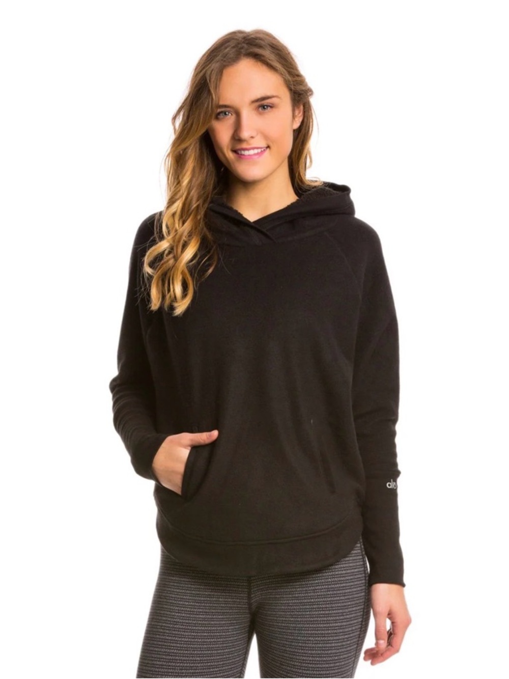 ALO Yoga Charcoal Gray Sherpa Lined Cabin Pullover Hooded | COZY | Women's Small